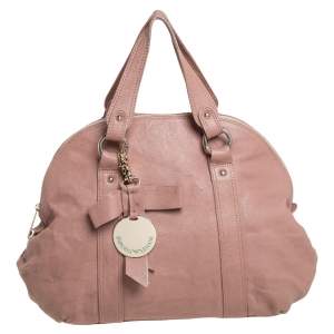 Emporio Armani Old Rose Pink Leather Zip Satchel