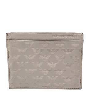 Emporio Armani Grey Leather Card Holder
