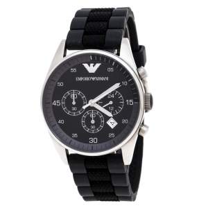 Emporio Armani Black Stainless Steel AR5866 Chronograph Men's Wristwatch 43 mm