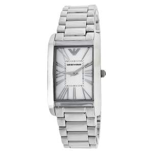 Pre Owned Emporio Armani Mother Of Pearl Stainless Steel Classic AR2037 Women's Wristwatch 24.50 mm