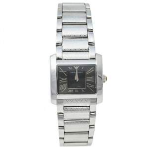 Pre Owned Emporio Armani Black Stainless Steel AR5708 Women's Wristwatch 27 mm