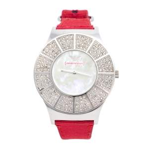Pre Owned Emporio Armani Mother of Pearl Stainless Steel AR5754 Women's Wristwatch 38 mm