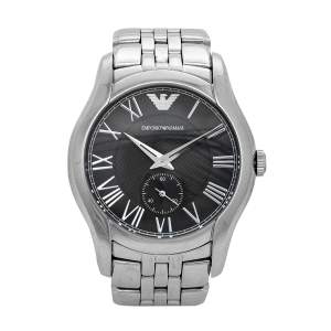Pre Owned Emporio Armani Black Stainless Steel Classic AR1710 Women's Wristwatch 38 mm