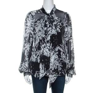 Equipment Grey Printed Silk Cleone Shirt M