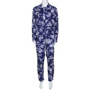 Equipment Purple Maverick Print Silk Jumpsuit S