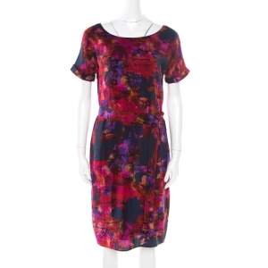 Erdem Multicolor Floral Printed Silk Belted Dress M