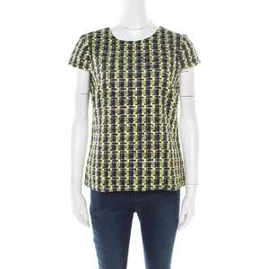 Erdem Multicolor Cap Sleeve Amanie Tweed Top M