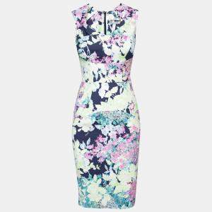 Erdem Multicolor Floral Print Cotton Blend Sleeveless Trina Sheath Dress S