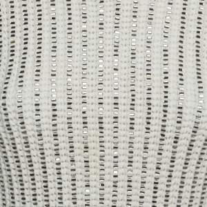 Pre Owned Ermanno Scervino White Embellished Cotton Crochet Knit T-Shirt S
