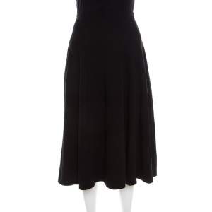 Escada Black Stretch Wool Paneled A Line Ryanta Skirt XL
