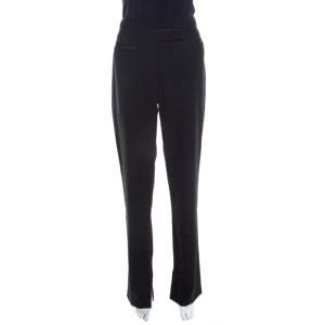 Escada Black Wool Welt Pocket Detail Tailored High Waist Trousers M