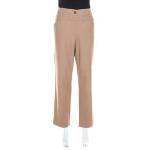 Escada Caramel Brown Stretch Denim Teresa Straight Leg Jeans XXL