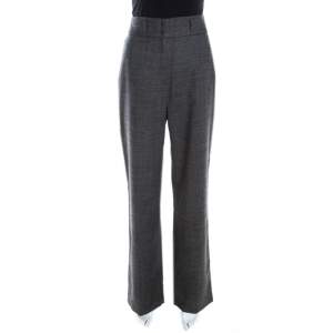 Escada Grey Wool Straight Fit Tailored Hose Trousers L