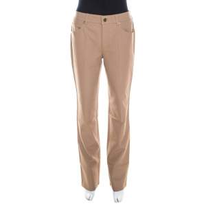 Escada Caramel Brown Stretch Denim High Rise Straight Leg Tessa Trousers M