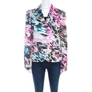Escada Abstract Fantasy Printed Cotton Jacquard Burka Blazer M