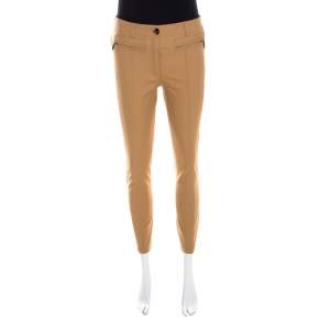 Escada Brass Brown Stretch Denim Zip Detail Tualea Skinny Jeans S