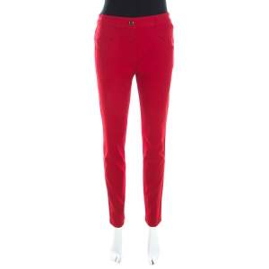Escada Garnet Red Stretch Denim Teresa Straight Leg Jeans M