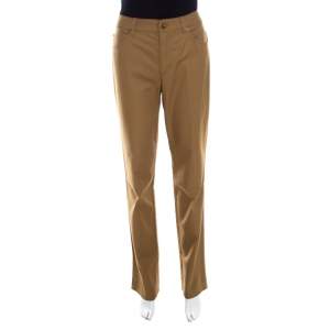 Escada Antique Golden Brown Stretch Denim High Rise Straight Leg Tessa Jeans M