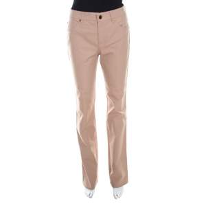 Escada Reed Beige Stretch Denim High Rise Straight Leg Tessa Jeans S