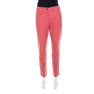 Escada Coral Pink Stretch Denim Teresa Straight Leg Jeans M