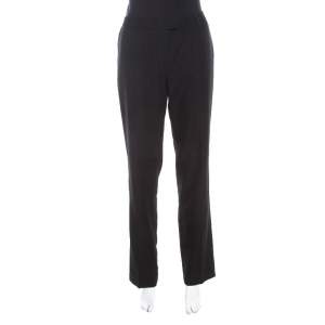 Escada Black Wool High Waist Tailored Trousers M