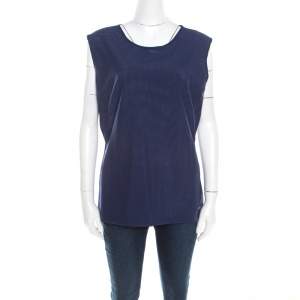 Escada Sapphire Blue Mesh Sleeveless Egle Blouse L