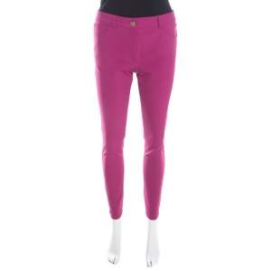 Escada Tourmaline Pink Stretch Crepe Tailored Tygan Trousers XL