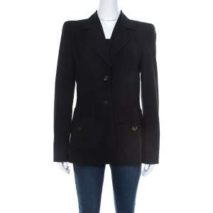 Escada Black Wool Safari Pocket Detail Jacket M 