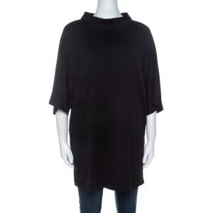 Escada Black Stretch Knit Oversized Nidris Tunic XL