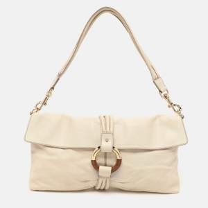 Escada Cream Leather Shoulder Bag