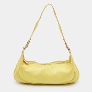 Escada Bright Yellow Leather Eluna Shoulder Bag