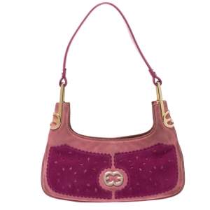 Escada Pink Nubuck and Leather Pochette Bag