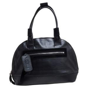 Escada Black Leather Dome Satchel