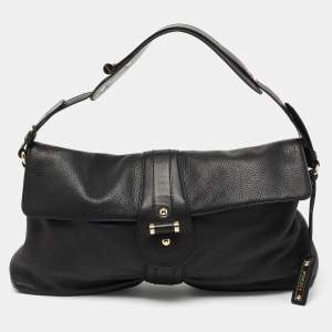 Escada Black Leather Shoulder Bag