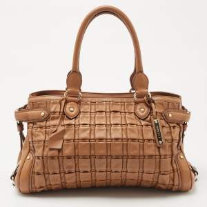 Escada Brown Woven Leather Horizontal Margaretha Tote 