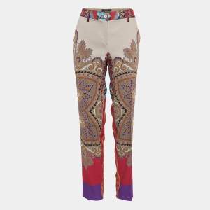 Etro Multicolor Printed Crepe Trousers L