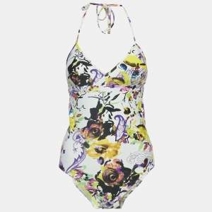 Etro Yellow Printed Jersey Swimsuit M