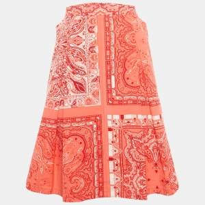 Pre Owned Etro Red Bandana Print Cotton Short Skirt L