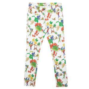 Etro White Bird and Floral Print Skinny Jeans S