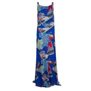 Pre Owned Etro Multicolor Printed Knit Sleeveless Maxi Dress L