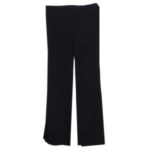 Pre Owned Etro Black Crepe Straight Leg Trousers L