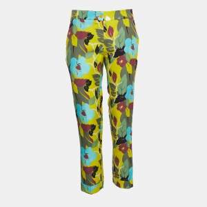 Etro Multicolor Floral Printed Cotton Trousers S