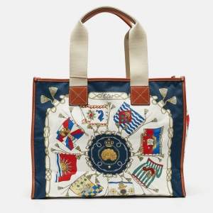 Etro Multicolor Printed Fabric and Leather Shopper Tote