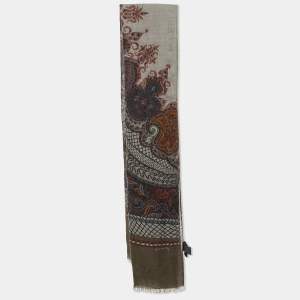 Etro Brown Paisley Print Modal & Cashmere Stole