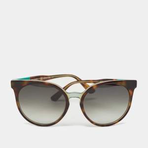Pre Owned Etro Brown/Green Tortoise Gradient ET660S Cat Eye Sunglasses