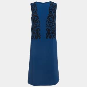 Etro Blue Embellished Sleeveless Shirt Dress S