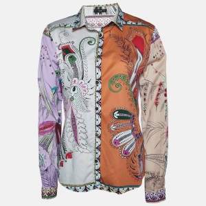 Pre Owned Etro Multicolor Printed Cotton Buttoned Up Shirt L