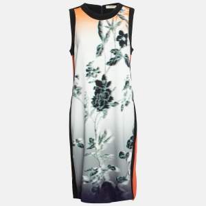 Etro Orange Floral Print Crepe Shift Dress L