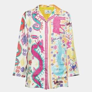 Pre Owned Etro Multicolor Printed Button Front Shirt M
