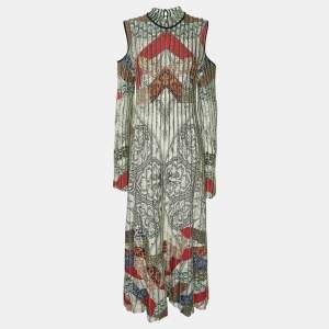Etro Multicolor Paisley Printed Knit Cold Shoulder Dress M